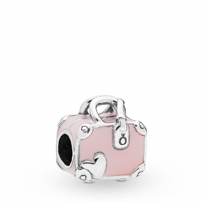 Pandora Pink Travel Bag Charm Europe - Sterling Silver/Enamel/Pink - 135679GBK